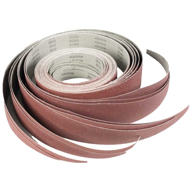 Jeu de bandes abrasives - 10 pièces mélangées - longueur : 400 mm - Holzmann