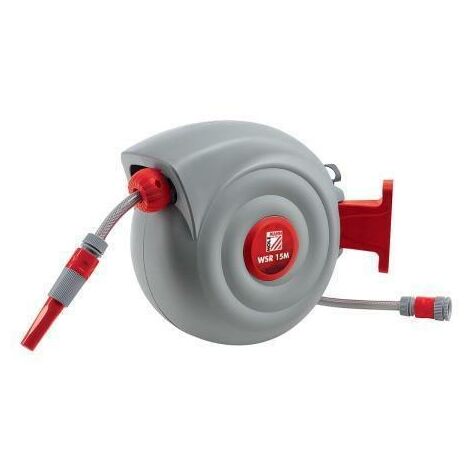 Holzmann Maschinen WSR15M Avvolgitubo automatico da giardino 15 m 1/2 pollice 1 pz. Grigio, Rosso