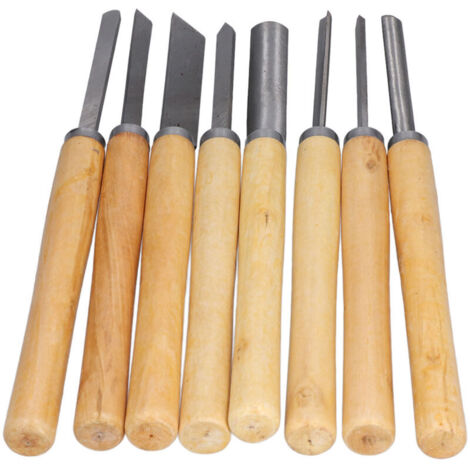 Holzmeißel, Holzbearbeitungsmeißel, HSS-Schnitzwerkzeugset mit ergonomischem Hartholzgriff für die Holzbearbeitung, Meißel