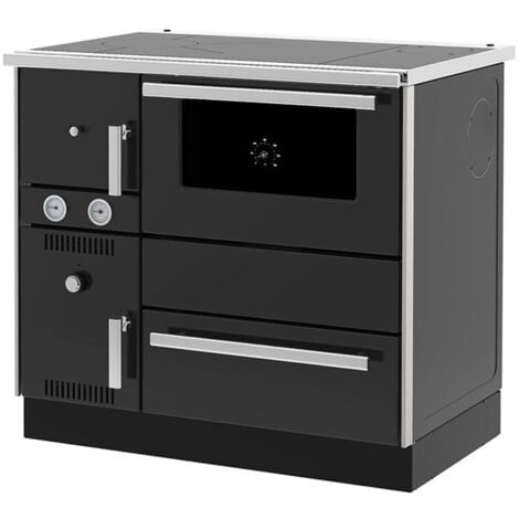 Holzofen (7,44 kW) + Boiler (20,1 kW) Sannover 27 kW Schwarz