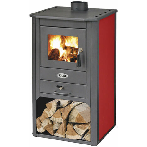 Holzofen "Kursal" 9 kw aus lackiertem Stahl h 93 cm -Bordeaux