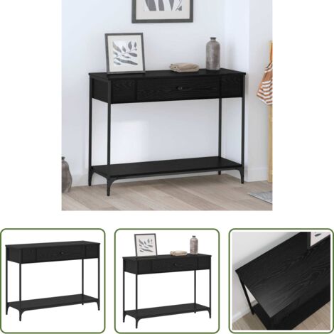 Holzoptik -  Konsolentisch Sonstiges Schwarz Eichen-Optik 100 x 34.5 x 75 cm