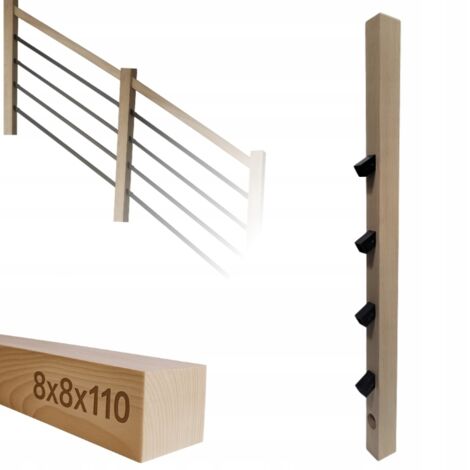 Holzpfahl - 8 x 8 x 110 cm - Buche - Einfache Installation - Stabilität und Ästhetik