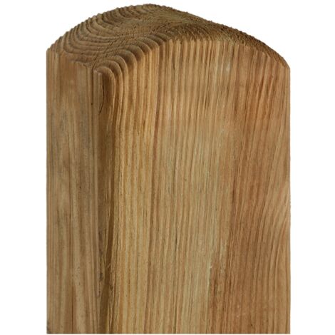 Holzpfosten 9cm x 9cm x 110cm mit Rundkopf KDI-grün Kantholz