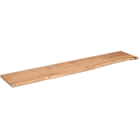 Holzplatte Arya mit echter Baumkante (einseitig), 180 x 30 cm, Akazienholz eichefarben, massiv & lackiert