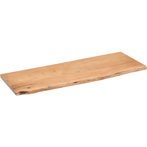 Holzplatte Arya mit echter Baumkante (einseitig), 60 x 30 cm, Akazienholz eichefarben, massiv & lackiert