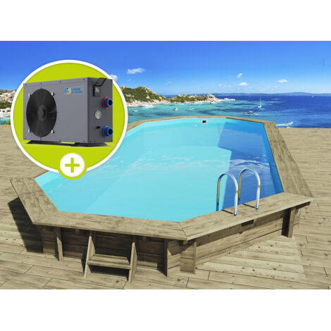 Holzpool Ibiza - 8.57 x 4.57 x 1.31 M + Wärmepumpe 6.1 kW