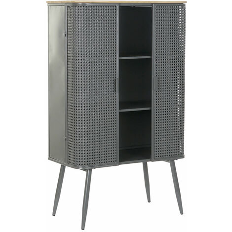 Holzregal Metall 79x39x133 Holzgrau Metallmaterial Mehrfarbige Farbfamilienregale und Regale Details
