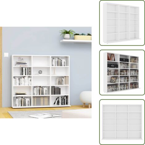 Holzregal - vidaXL CD-Regal Weiß 100x23x89,5 cm Holzwerkstoff - Schallplattenregal