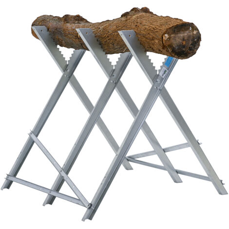 Holzsägebock klappbar 82x80x77 cm Stahl verzinkt 150 kg Traglast Kettensägebock für Holzsägearbeiten