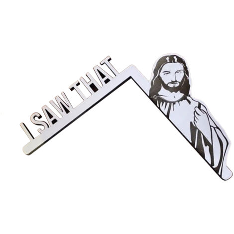 Holzschild mit „Jesus-Witz“ – Humorvolles religiöses Holzschild, Buch- und Ornamentrahmen (21,5 x 17 cm) für Partys, Zuhause, originelles Geschenk