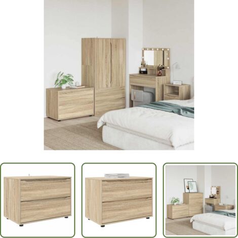 Holzschrank -  Aufbewahrungsschrank Sonoma-Eiche 80 x 48 x 57 cm Holzwerkstoff