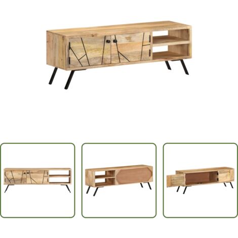Holzschrank -  TV-Schrank 110x30x40 cm Mango Massivholz
