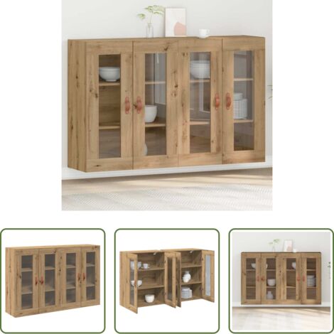 Holzschrank -  Wandschränke 2 pcs Artisan-Eiche 69,5 x 34 x 90 cm
