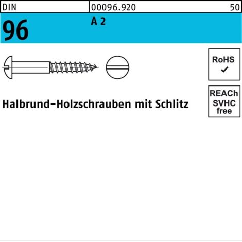 Holzschraube DIN 96 Halbrundkopf Schlitz 3 x 10A 2 200 Stück