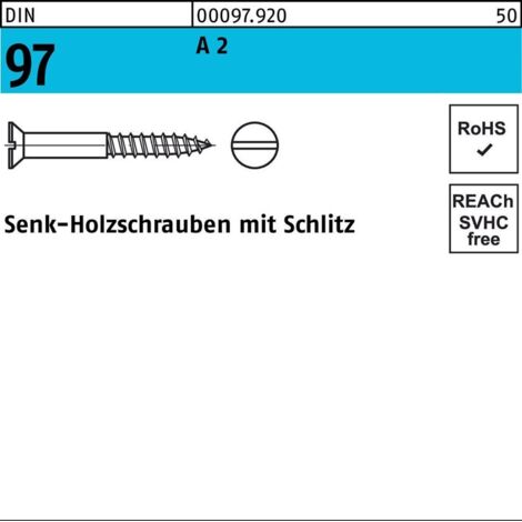 Holzschraube DIN 97 Senkkopf Schlitz 3 x 20A 2 200 Stück