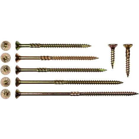 Torx gelb verzinkt Spanplattenschrauben 6,0 x 100 mm Teilgewinde