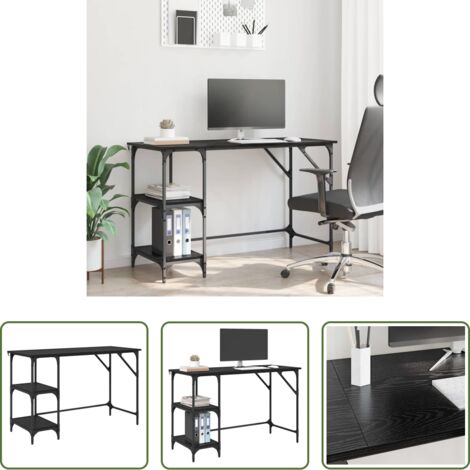 Holzschreibtisch - Schreibtisch Schwarz Eichen-Optik 120 x 50 x 75 cm