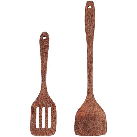 Holzspatel zum Kochen, Wok-Spatel aus Holz, unbemalt, handgefertigt aus Naturholz