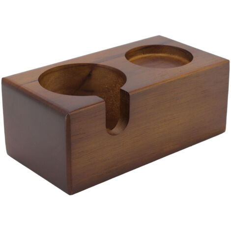 Holzständer für Kaffeefilterhalter und Kaffeepresse, braune Heftstation