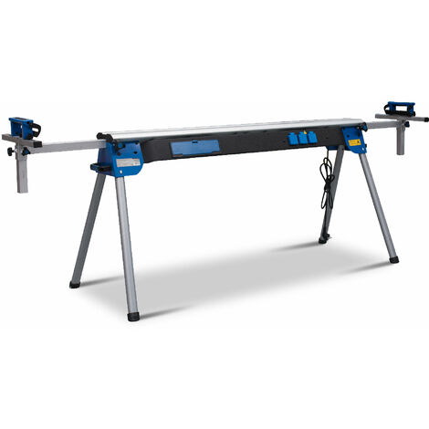 Holzstar – Établi mobile universel – Longueur 1600 mm extensible à 2400 mm – Hauteur réglable 850 à 1000 mm – Charge maximale 225 kg – Construction aluminium et acier - UWT3200
