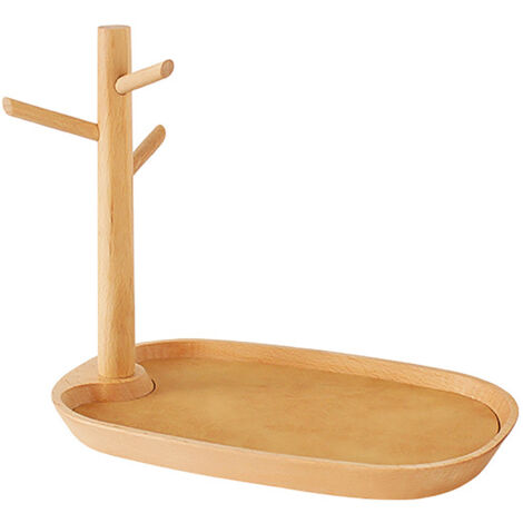 Holztablett mit Lederbezug für Schmuck, Uhren und Accessoires