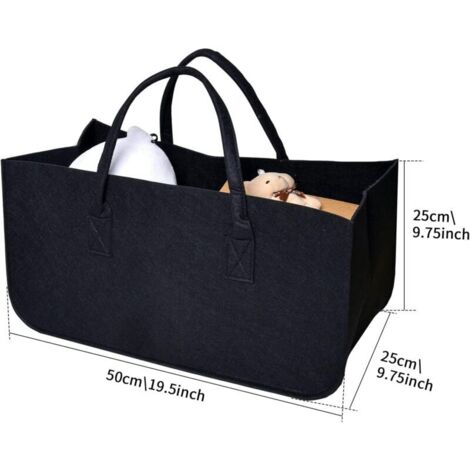 Holztragetasche, 2er-Pack Kaminholzkorb, Brennholzkorb, Aufbewahrungstasche für Zeitungen, Picknickkörbe, Spielzeug, Bastelbedarf