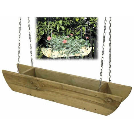 Holzvase Florker 90x20x15 cm Federung zum Aufhängen