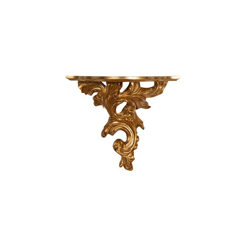 Biscottini - Wandregal aus Holz mit antikiertem Blattgold Finish L34xPR18xH28 cm. Made in Italy
