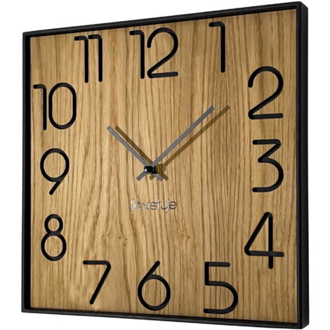 Holzwanduhr, quadratisch, 30 cm