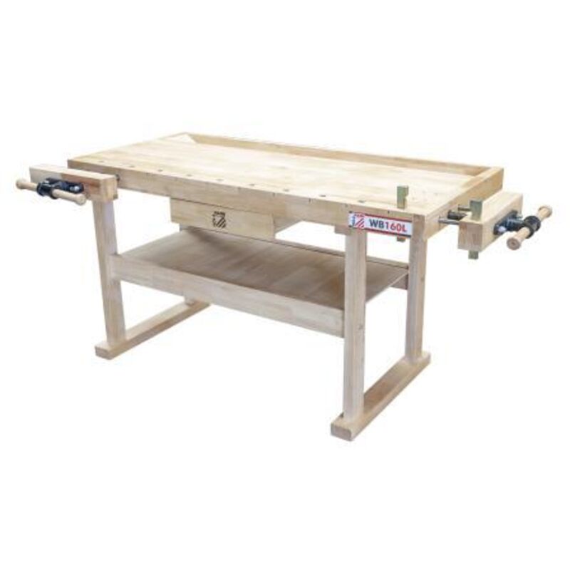 Holzmann - Werkbank WB160L inkl. 2 Metallbankhaken Werkbank