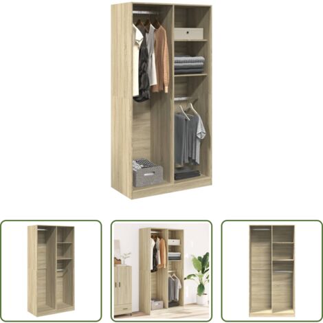 Holzwerkstoff -  Kleiderschrank Sonoma-Eiche 100x50x200 cm Holzwerkstoff