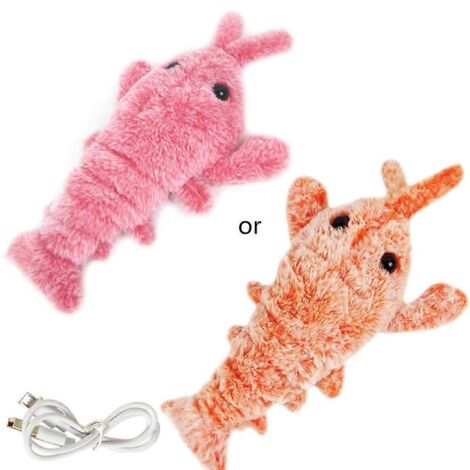 Homard en peluche avec crevettes mobiles pour chats et chiens, housse lavable
