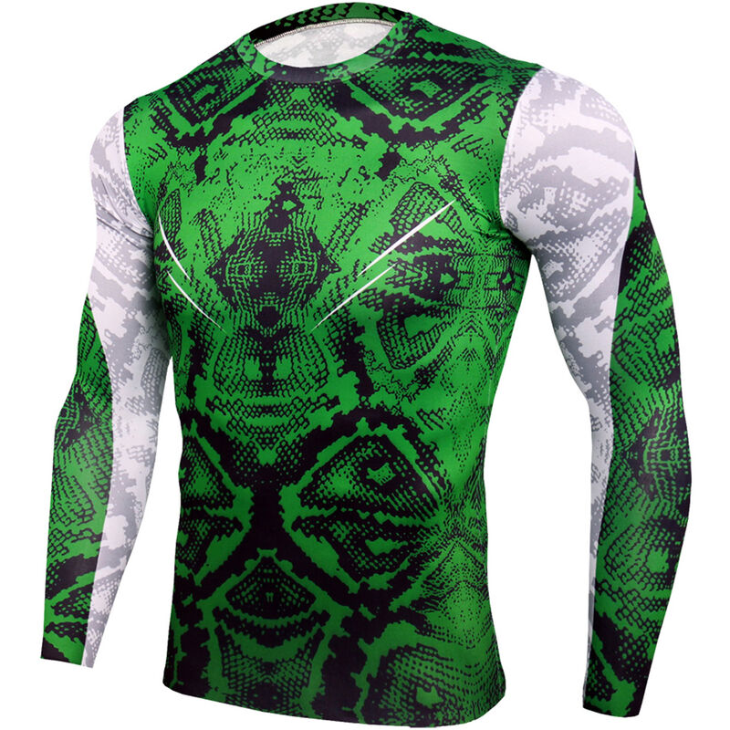 

Hombres Camisas de manga larga O-cuello Raglan Impreso Elastico Camisetas deportivas de secado rapido Correr Atletas Tops casuales,Verde, extragrande