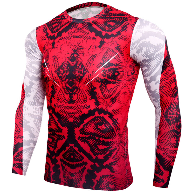 

Hombres Camisas de manga larga O-cuello Raglan Impreso Elastico Camisetas deportivas de secado rapido Correr Atletas Tops casuales,Sandía roja,