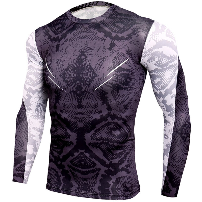 

Hombres Camisas de manga larga O-cuello Raglan Impreso Elastico Camisetas deportivas de secado rapido Correr Atletas Tops casuales,Morado, Medio