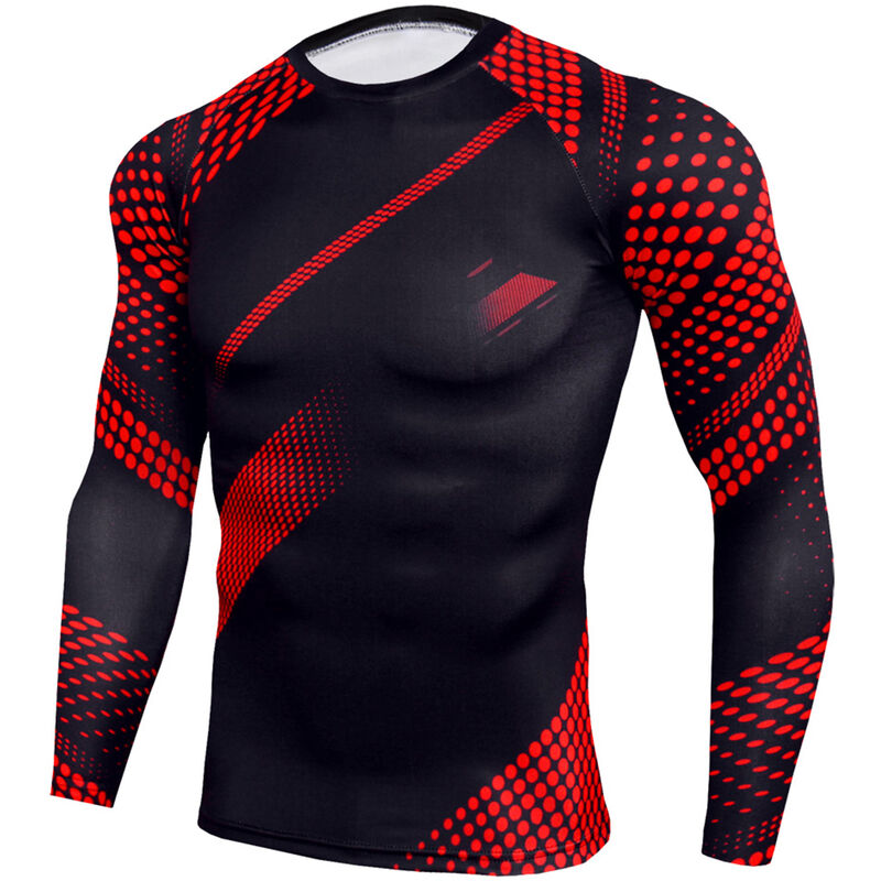 

Hombres Camisas de manga larga O-cuello Raglan Impreso Elastico Camisetas deportivas de secado rapido Correr Atletas Tops casuales,Multicolor,