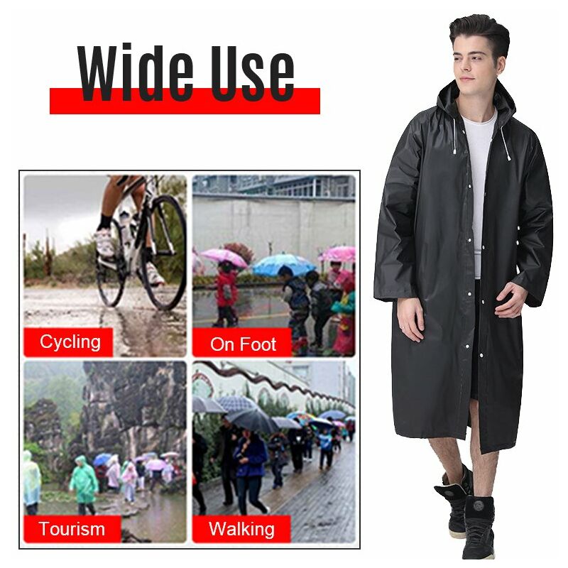 

Hombres Mujeres Chubasquero EVA Medio Ambiente Impermeable Reutilizable Escote con capucha Mangas anchas Largas Turismo al aire libre Ciclismo Ropa