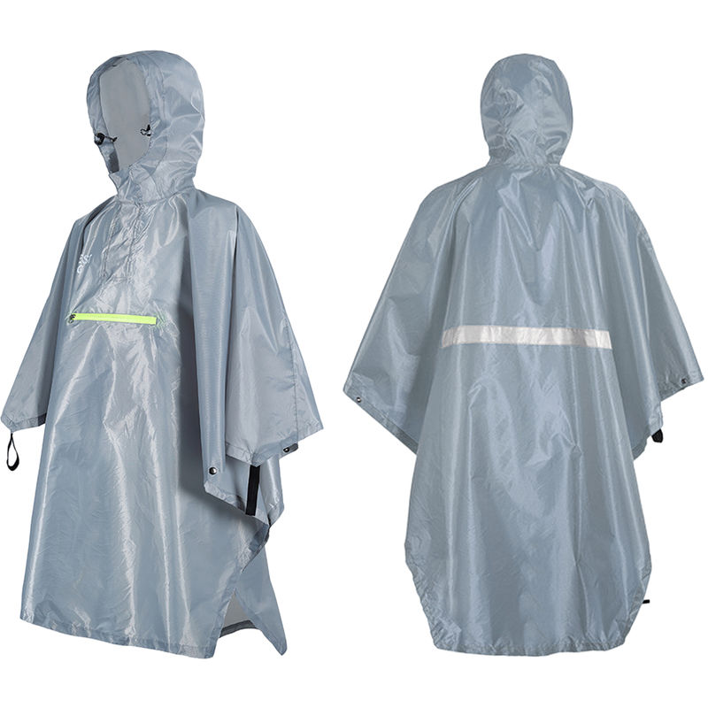 

Hombres Mujeres del impermeable ropa impermeable a prueba de agua con reflector a prueba de lluvia poncho con reflectante de Gaza, gris