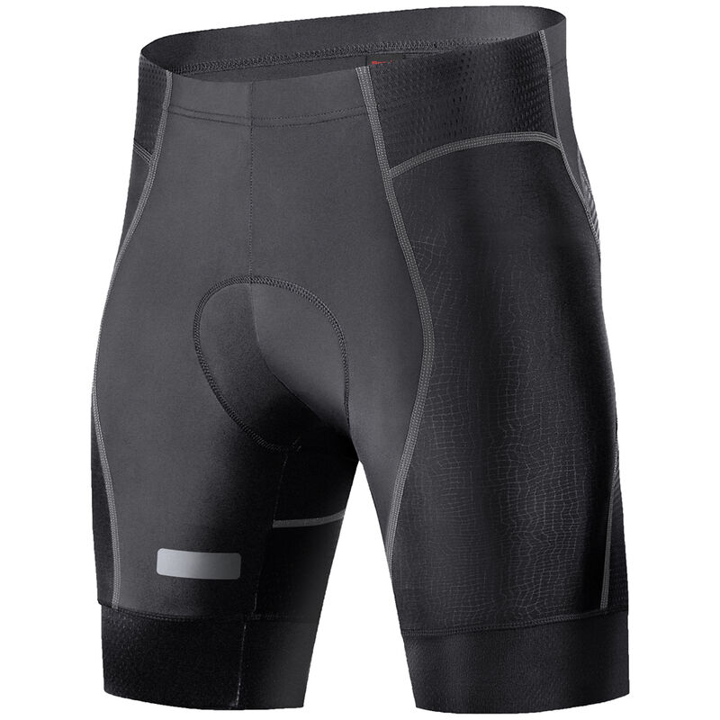 

Hombres Pantalones cortos 4D acolchado transpirable de secado rapido Velo compresion cortos, Negro gris, Xxxl