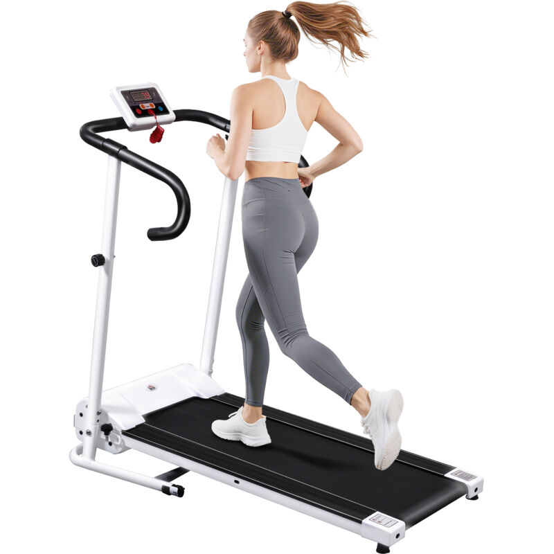 Homcom 1-10Km/h Folding Treadmill Home Running Fitness Machine White