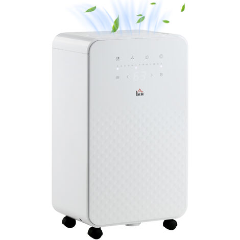 HOMCOM 10L/Day Protable Quiet Air Dehumidifier with Purifier, Timer, 5 Modes
