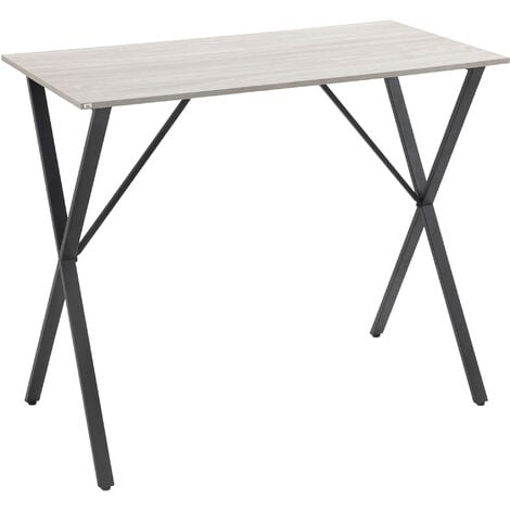 HOMCOM 120 cm Rectangular Breakfast Bar Table for 4 People, Steel Legs, White
