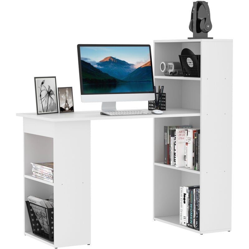 Homcom 120cm Modern Computer Desk Bookshelf Writing Table 6