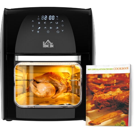 HOMCOM 12L Air Fryer Oven with 8 Preset Modes Rapid Air Circulation 1800W Black