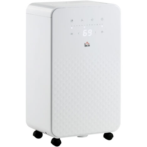 HOMCOM 12L/Day Protable Quiet Air Dehumidifier with Purifier, Timer, 5 Modes