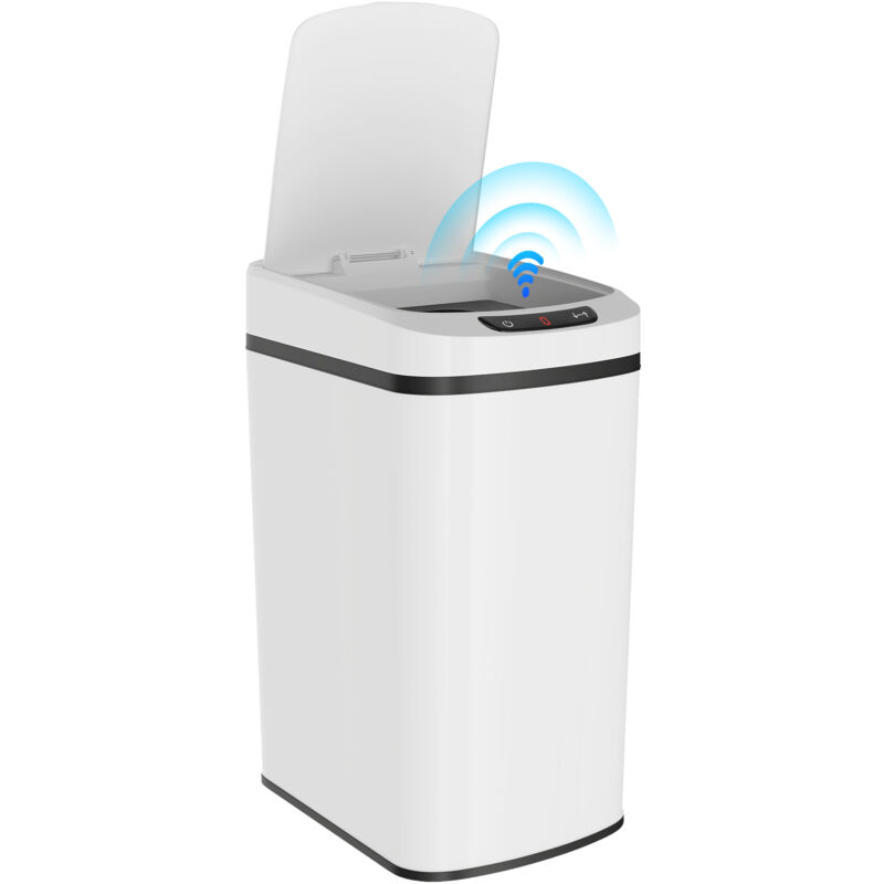 Homcom 12L Sensor Bin, Automatic Touchless Motion Sensor Kitchen Bin, White