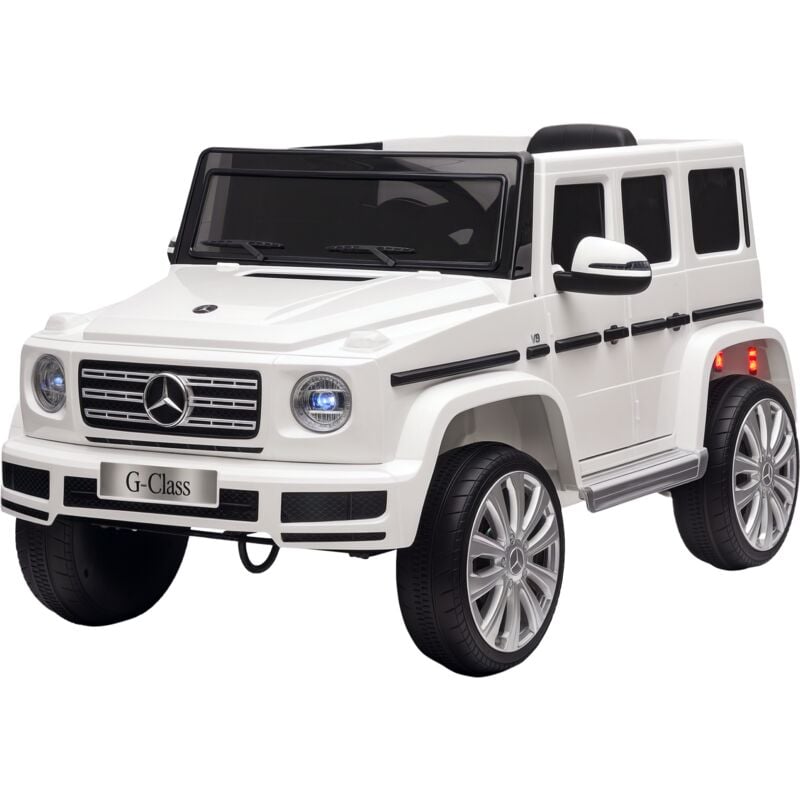 HOMCOM 12V Kids Electric Ride On Car Mercedes Benz G500 Toy for 3-8 Years White