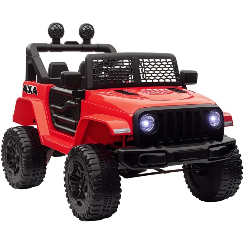 Homcom - 12V Kids Electric Ride On Car Truck Off-road Toy with Parental Remote Red