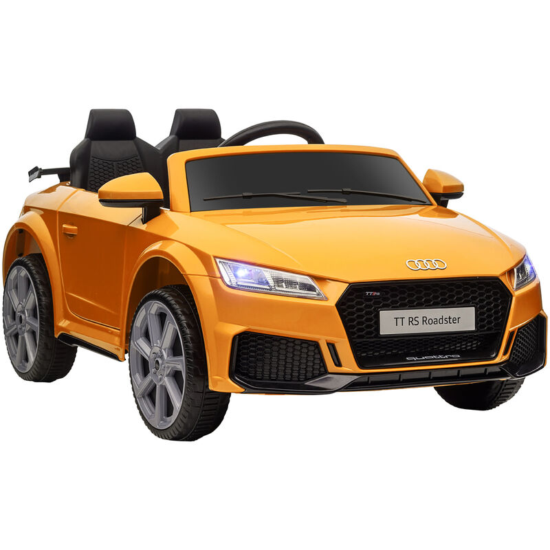 Homcom - 12V Battery Licensed Audi tt rs Ride-On Car w/ Remote, Headlight Yellow